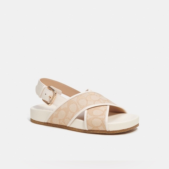 Coach Adora Sandals in Signature Jacquard Size 10B NEW - Picture 3 of 15